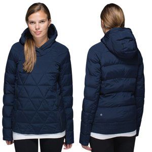 Lululemon Fluffed Up Pullover Down Jacket Inkwell Navy Blue SZ 6 - EUC